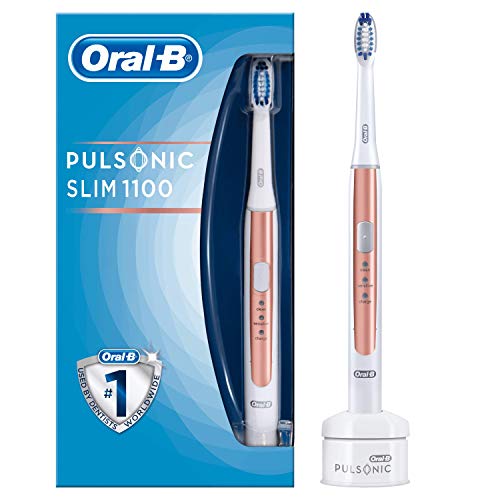 Oral-B Pulsonic Slim 1100 - Cepillo de dientes eléctrico con temporizador y cabezal, color oro rosa