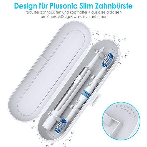 Oral B Pulsonic Slim - Estuche de viaje para cepillos de dientes eléctricos Oral B 1000/2000 (1 pieza de mano y 2 cabezales de recambio), color blanco