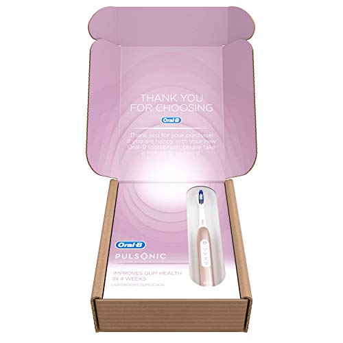 Oral-B Pulsonic Slim Luxe 4000 Sonic - Cepillo de Dientes Electrónico Rosa Oro, con Temporizador, 1 Cabezal de Recambio