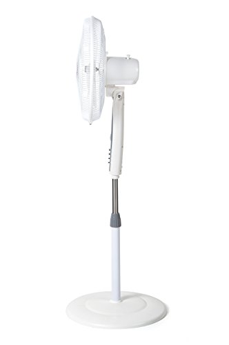 Orbegozo SF 0147 Ventilador de pie oscilante, 3 niveles de ventilación, tamaño aspas 40 cm, altura regulable, 50 W de potencia, 200 Decibeles, Blanco