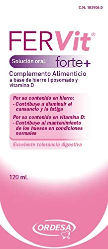 Ordesa Fervit Forte Solución Oral - 120 ml Complemento alimenticio para niños a base de hierro y vitaminas - 5ml al día