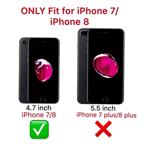 ORETECH Funda iPhone 8, Funda iPhone 7, con [2 x Protector de Pantalla de Vidrio Templado] 360 Carcasa iPhone 7/8 Silicona Ligera Delgado PC TPU Bumper Rubber Caso para iPhone 8/7 4.7'' Oro Rosa
