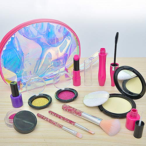 ORETG45 Juego de maquillaje para niñas, Make it Up, Glamour Girl fingir jugar maquillaje Set para niños y niños jugar maquillaje juguetes para niñas de 4 a 8 años (no maquillaje real), No nulo, multicolor, about 24.8x17.8x4.8cm