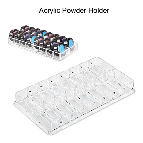 Organizador de 16 compartimentos transparentes de rejilla, caja de almacenamiento de acrílico, cosmético, organizador de lápiz labial, organizador compacto más grande, soporte para polvo de cejas, caj