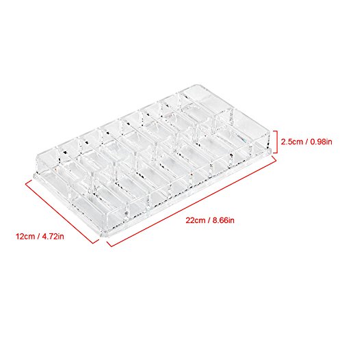 Organizador de 16 compartimentos transparentes de rejilla, caja de almacenamiento de acrílico, cosmético, organizador de lápiz labial, organizador compacto más grande, soporte para polvo de cejas, caj