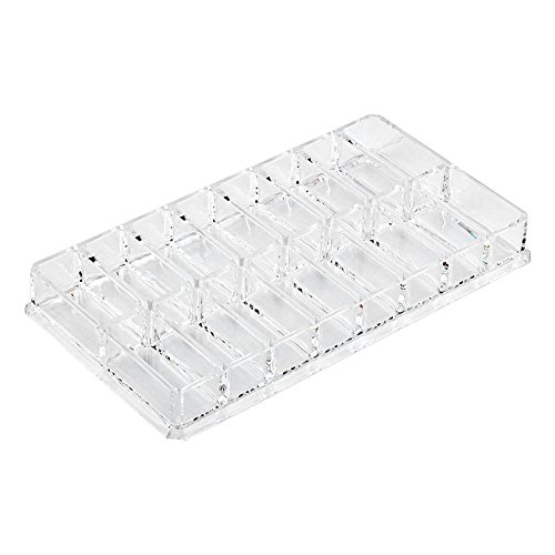 Organizador de 16 compartimentos transparentes de rejilla, caja de almacenamiento de acrílico, cosmético, organizador de lápiz labial, organizador compacto más grande, soporte para polvo de cejas, caj