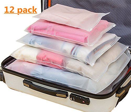 Organizador de Equipaje 12 PCS Organizador de ViajeTransparente Organizadores para Maletas Impermeable Perfecto para Viaje con Bolsa de Zapato