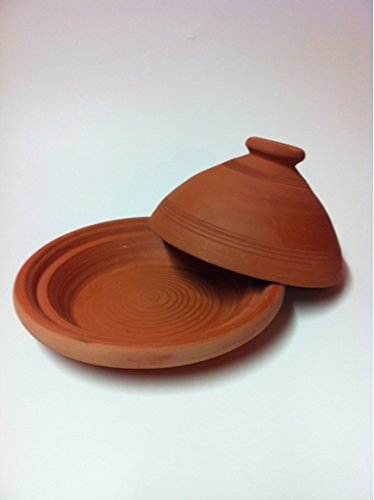 Original Tajine marroquí en Terracota Tuareg Ø 26cm para 1-3 Personas | Plato Tajin con Tapa Hecho a Mano en Marruecos | sin esmaltar Libre de Materiales tóxicos para su Cocina Oriental