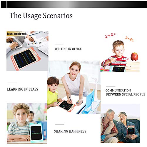 Orimi 8.5 Pulgadas Colorear Tableta Gráfica, Tableta de Escritura LCD，Borrado con un Solo botón y Bloqueo Anti- borrado (Rosa)