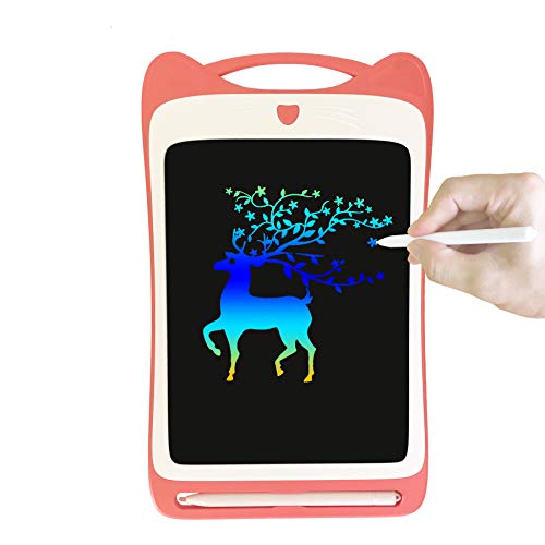 Orimi 8.5 Pulgadas Colorear Tableta Gráfica, Tableta de Escritura LCD，Borrado con un Solo botón y Bloqueo Anti- borrado (Rosa)