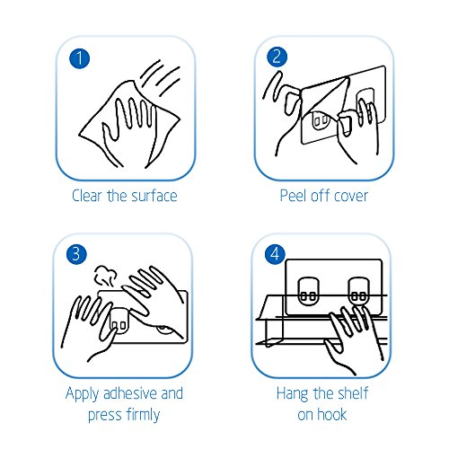 Oriware Estanteria Ducha Adhesivos Organizador Estantes Cesta para Ducha Baño SUS304 Acero Inoxidable -Sin Taladro