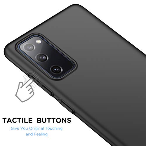 ORNARTO Funda Samsung S20 FE, Carcasa [Ultra-Delgado] [Ligera] Mate Anti-arañazos y Antideslizante Protectora Sedoso Caso para Samsung Galaxy S20 FE(2020) 6,5 Pulgadas Negro