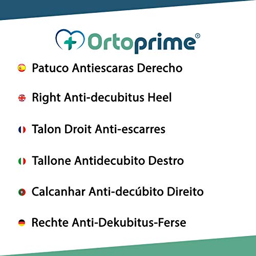 OrtoPrime Patuco Antiescaras Ortopédico - Cojín Antiescaras Pies Codos - Protector de Cama y Silla de Ruedas - Talonera Antiescaras Ortopédica colchón Antiescaras - Protector Talón PIE DERECHO
