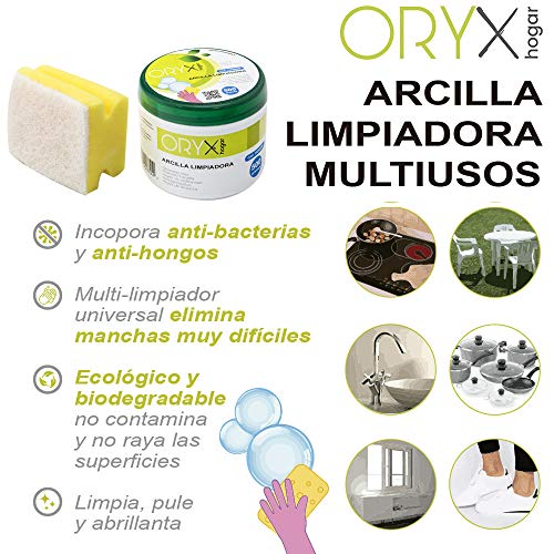 ORYX 14040090 Arcilla Limpiadora Multiusos Tarro 500 Gramos, Claro