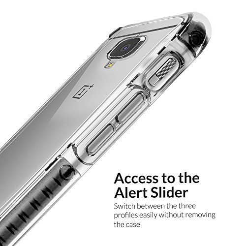 Orzly Funda OnePlus 3T / OnePlus 3, Fusion Bumper Case para OnePlus3 y OnePlus3T (2016) - Funda Dura Protectora con absorción de Impactos Negro Goma Rim y Completo Transparente Panel Posterior