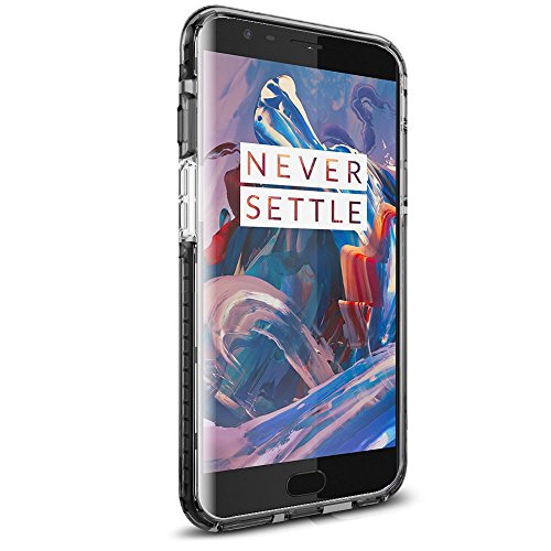 Orzly Funda OnePlus 3T / OnePlus 3, Fusion Bumper Case para OnePlus3 y OnePlus3T (2016) - Funda Dura Protectora con absorción de Impactos Negro Goma Rim y Completo Transparente Panel Posterior