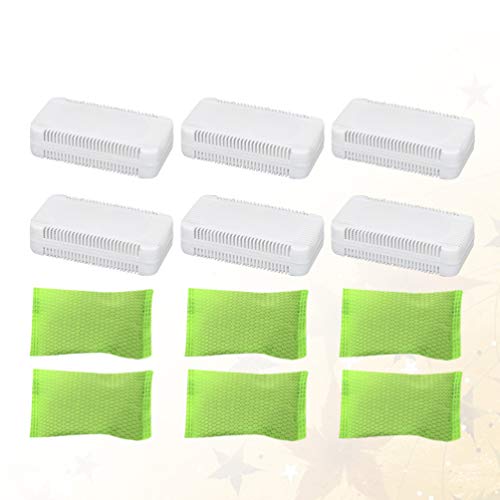 OSALADI 12 Piezas Refrigerador Desodorizador Refrigerador Congelador Eliminador de Olores Activado Bolsa de Purificación de Aire de Carbón de Bambú para El Armario del Hogar Ambientador de Coche