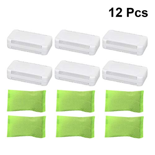 OSALADI 12 Piezas Refrigerador Desodorizador Refrigerador Congelador Eliminador de Olores Activado Bolsa de Purificación de Aire de Carbón de Bambú para El Armario del Hogar Ambientador de Coche