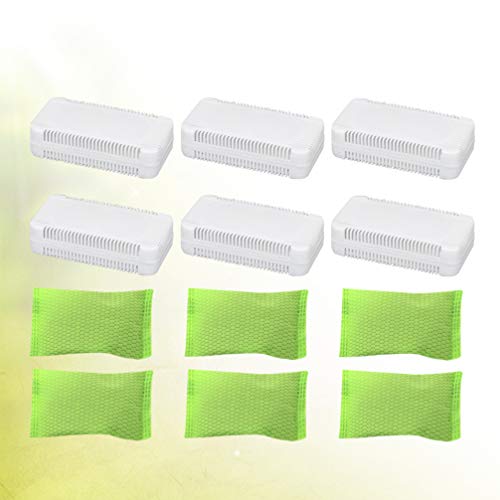 OSALADI 12 Piezas Refrigerador Desodorizador Refrigerador Congelador Eliminador de Olores Activado Bolsa de Purificación de Aire de Carbón de Bambú para El Armario del Hogar Ambientador de Coche