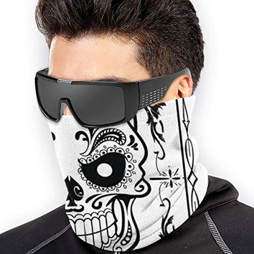 Osmykqe Cuello Bufanda Floral Cráneo 26cm X 30cm Headwear de la Mano Head Wrap Sport Headband Sweatband Tube