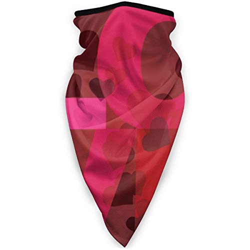 Osmykqe Headwear Valentine Day Love Message Print Calentador de Cuello Winter Fleece Gaiter & Ski Tube Bufanda para Hombres Mujeres