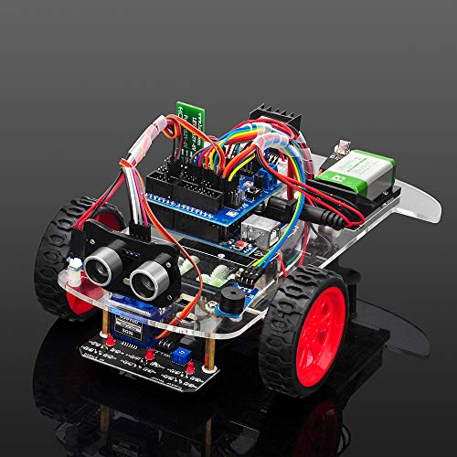 OSOYOO Model 3 Robot Car DIY Starter Kit for Arduino UNO | Remote Control App Educational Motorized Robotics for Building Programming Learning How to Code | IOT Mechanical Coding for Kids Teens Adults
