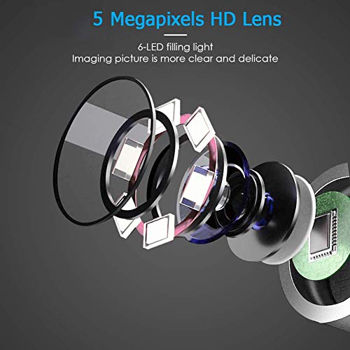 Otoscopio WiFi Cámara de oído, TIMESISO 1080P FHD Lente Endoscopio Limpiador de oídos Alcance con 6 luces LED, Kits de eliminación de cerumen para iPhone y Android, Tableta y Mac