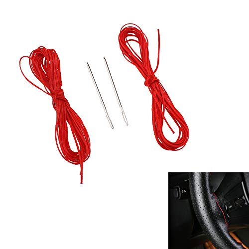 OTOTEC - Funda para Volante de Piel Suave de 37-38 cm, Hecha a Mano, con Agujas y Hilos