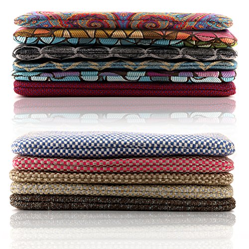 Otto Angelino Sobre de diseño - Bolso de mano - Pequeño bolso de mujer tejido con borla - Espacio para tarjetas de crédito y monedero - Ultradelgado y liviano - Cierre con cremallera