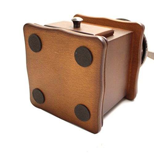 OULII Granos de café Manual Mano Molinillo Especias Hierbas Vintage Estilo de Madera Retro de Burr Molinillo de Granos de café Lazos eléctrica Molinillo de Cereales – Regalo para los Amantes