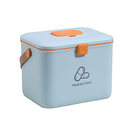 Ourine - Caja de Almacenamiento médico portátil para Primeros Auxilios, Kit de medicamentos de Emergencia, Celeste, Large