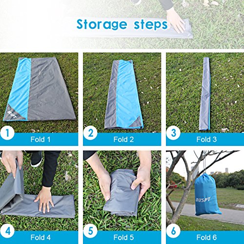 OUSPT Alfombras de Playa, Manta Picnic Impermeable 210 * 200cm Anti-Arena con 4 Estaca Fijo para la Playa, Picnic, Acampa y Otra Actividad al Aire Libre