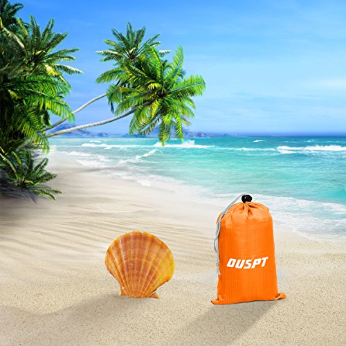 OUSPT Alfombras de Playa, Manta Picnic Impermeable 250 * 200cm Anti-Arena con 4 Estaca Fijo para la Playa, Picnic, Acampa y Otra Actividad al Aire Libre