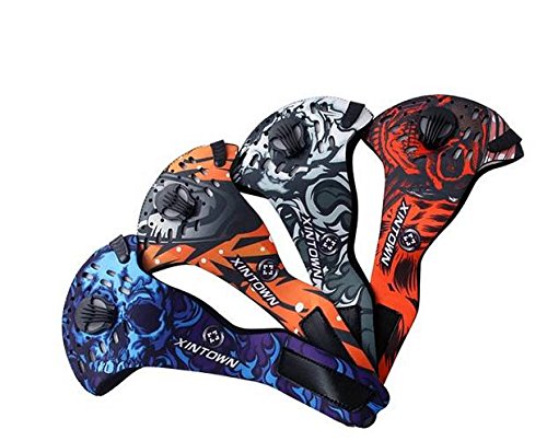 Outdoor Director Máscara de Ciclismo Montando a Prueba de Viento Filtros de Carbono Transpirable Máscara Protectora de Neopreno para el Smog contra el Polvo para Hombres Mujeres (Color : Naranja)