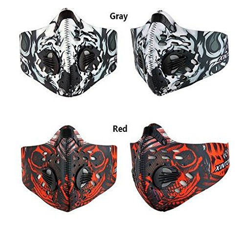 Outdoor Director Máscara de Ciclismo Montando a Prueba de Viento Filtros de Carbono Transpirable Máscara Protectora de Neopreno para el Smog contra el Polvo para Hombres Mujeres (Color : Naranja)