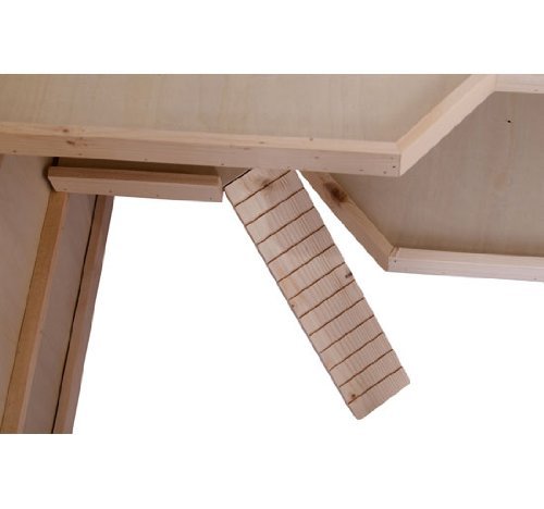 Outsunny Jaula Madera 115x60'5x58cm 3 Ventanas Plexiglas 3 Pisos + Bandeja Extraible Hamster Raton