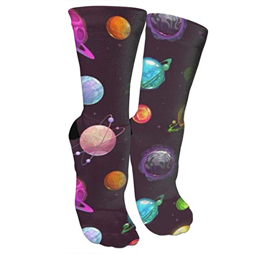 ouyjian Calcetines de compresión Unisex Estampados Coloridos para Calcetines Galaxy Space Crew