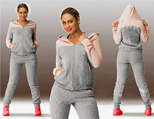 Overdose Deportes De Las Mujeres Conjunto De Dos Piezas Sudadera con Capucha Trajes CháNdales Linda Moda CáLida Mejor Venta Pantalones De CháNdal Sudaderas (Medium, Rosa)