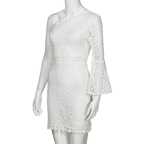 Overdose Vestido Sin Mangas De Las Mujeres Delgadas del Verano del CordóN Que Cose El Vestido De La Princesa con El Vestido De La Dama De Honor De La Correa (S, Blanco)