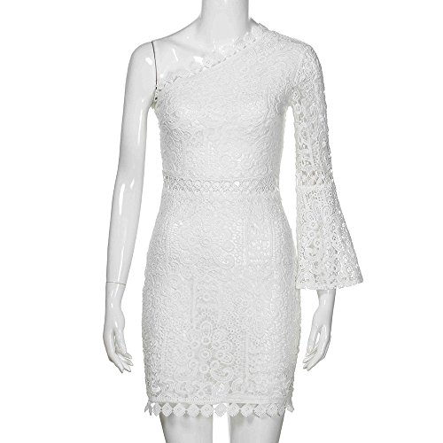 Overdose Vestido Sin Mangas De Las Mujeres Delgadas del Verano del CordóN Que Cose El Vestido De La Princesa con El Vestido De La Dama De Honor De La Correa (S, Blanco)