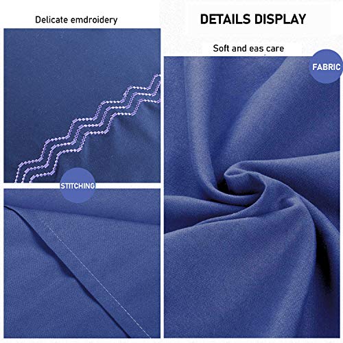 O'woda Funda Almohada 40 * 80 cm, 2 Unidades, 100% Microfibra, Antiarrugas sin Cremallera - Azul Oscuro