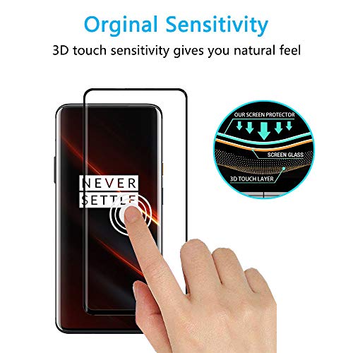 PaceBid Compatible con OnePlus 7T Pro Protector de Pantalla, 3D Cobertura Completa, Dureza 9H, Alta Definición, Cristal Templado OnePlus 7T Pro