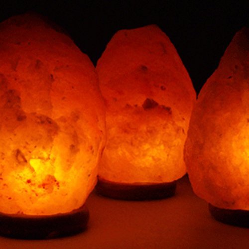 PACK 2 Lámparas Terapéuticas del Himalaya Natural de Sal con Bombilla y Soporte Feng Shui 2-3kg