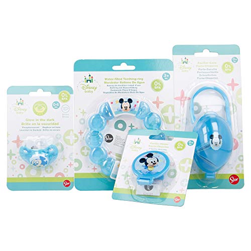 PACK BÁSICO BEBÉ (CHUPETE, PORTACHUPETE, SUJETACHUPETE Y MORDEDOR)| MICKEY PAINT POT