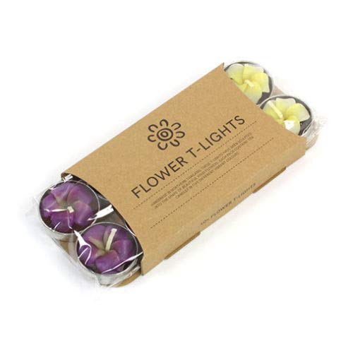 Pack de 10 velas con forma de flor frangipani