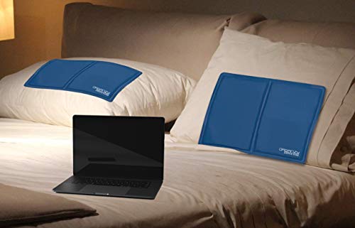 Pack de 2 almohadas de gel de refrigeración azul - Cool Jelly pad cojín Mat absorbe y disipa el calor lejos de la cabeza y el cuello durante toda la noche