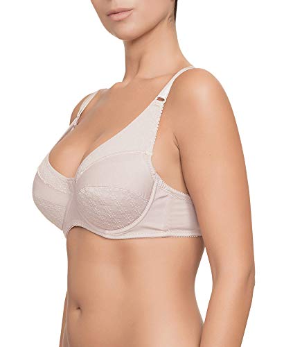 Pack de 2 Sujetadores de Licra con diseño Floral en 3D. Válido Copa B y C. Tejido elástico y cómodo. (Pack C:Visón Negro, 105)