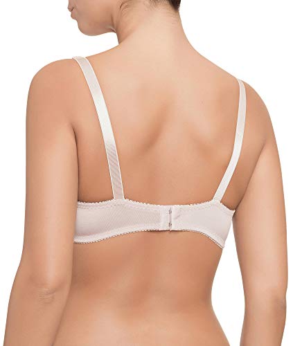 Pack de 2 Sujetadores de Licra con diseño Floral en 3D. Válido Copa B y C. Tejido elástico y cómodo. (Pack C:Visón Negro, 105)