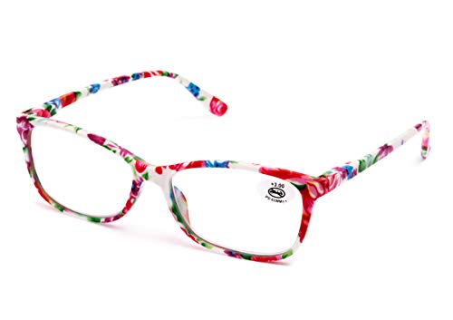 Pack de 4 Gafas de Lectura Vista Cansada Presbicia, Graduadas Dioptrías +1.0hasta +3.50, Gafas de Hombre y Mujer Unisex con Montura de Pasta, Bisagras de Resorte, Para Leer, Ver de Cerca (+200 (809))