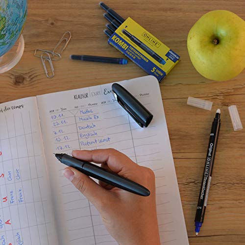 Pack de 6 borradores de tinta Online para borrar y escribir, en diferentes colores, 2 azules, 2 azules, verdes y negros, eliminar y corregir la tinta azul